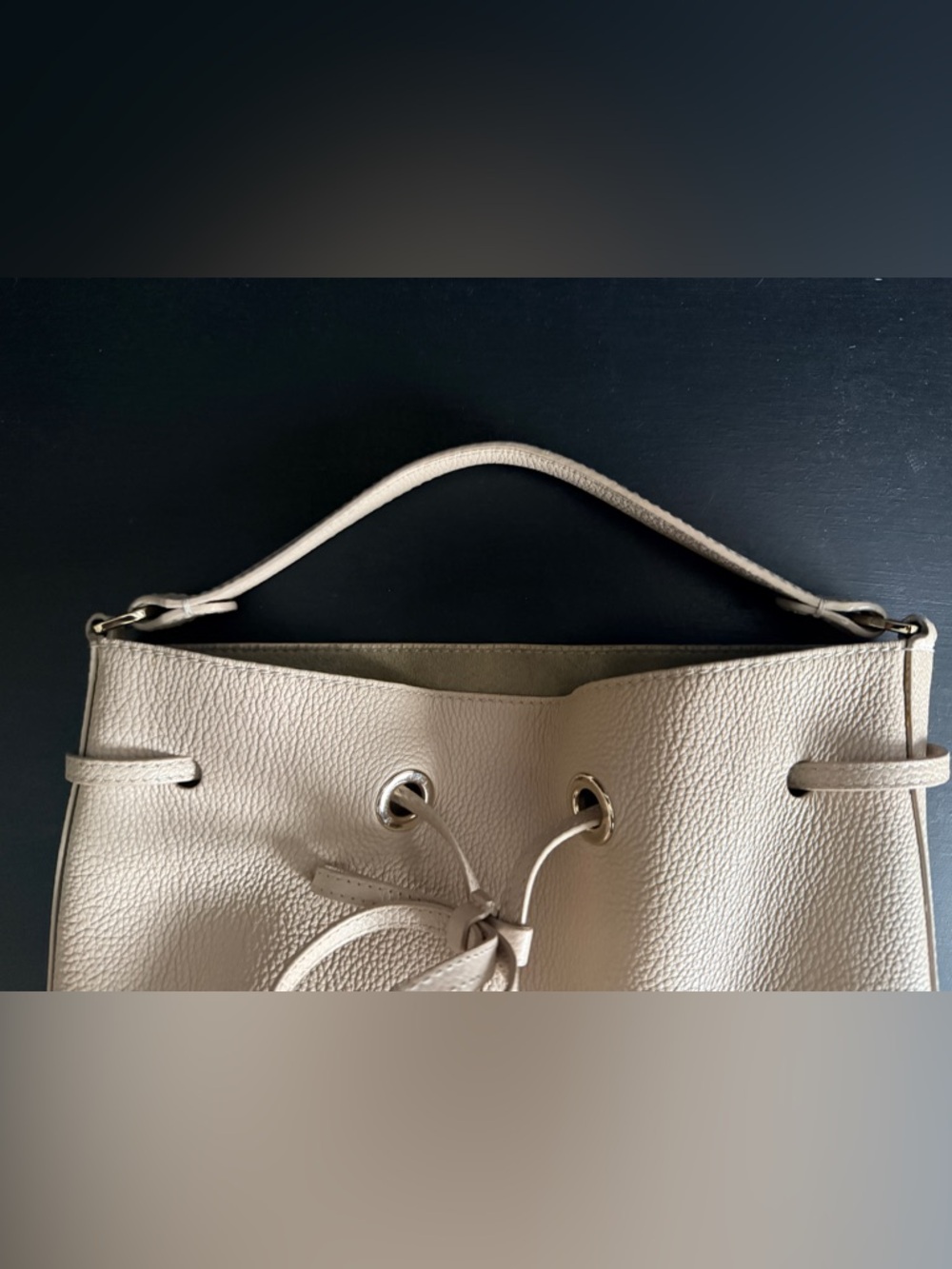 Furla Costanza Drawstring Leather Bucket Bag in Greige - Picture 12 of 12
